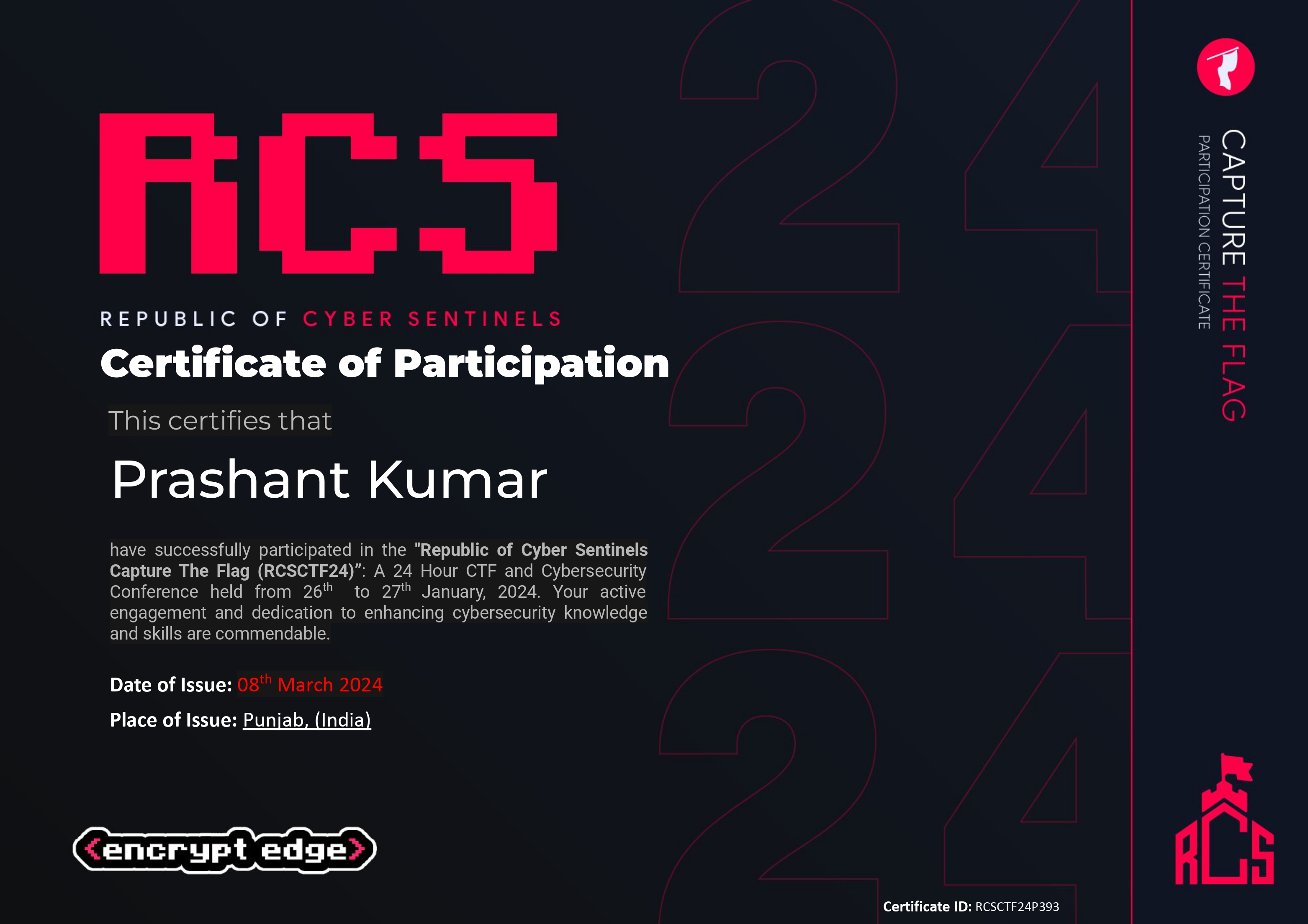 [Encrypt Edge] Certificate of Participation